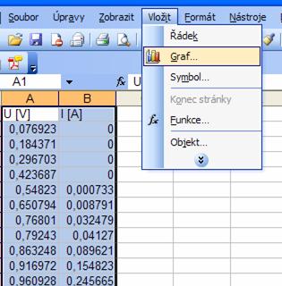 Zpracování dat v MS Excel 2003
